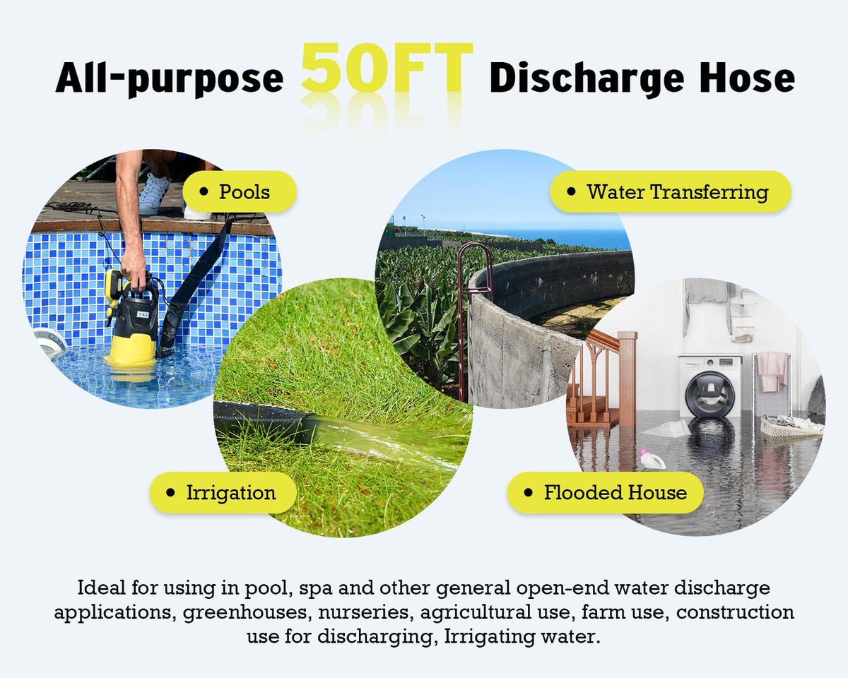 6699 lay-flat discharge hose rolled flat for compact storage.