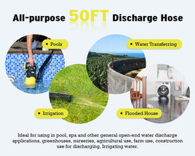 6699 lay-flat discharge hose rolled flat for compact storage.