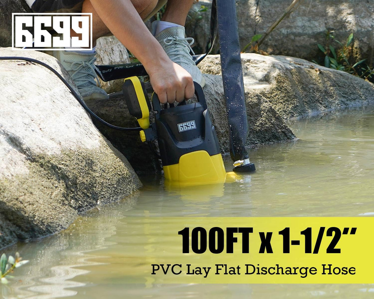 6699 lay-flat hose rolled for compact storage and easy handling