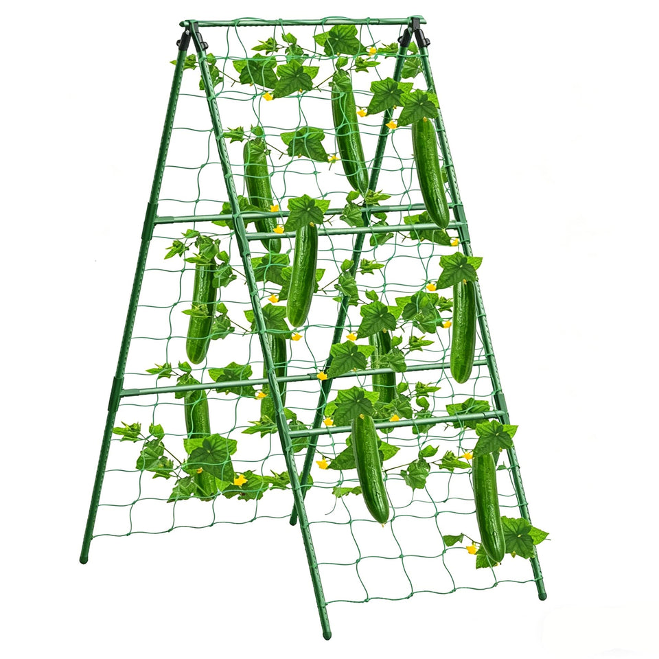 7Queen Updated A-Frame Cucumber Trellis ready for assembly to support cucumber vines