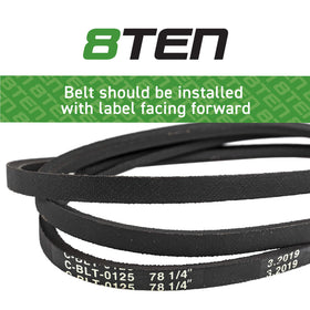 8TEN drive belt length 78.25 inches with 1/2 inch width for compatibility