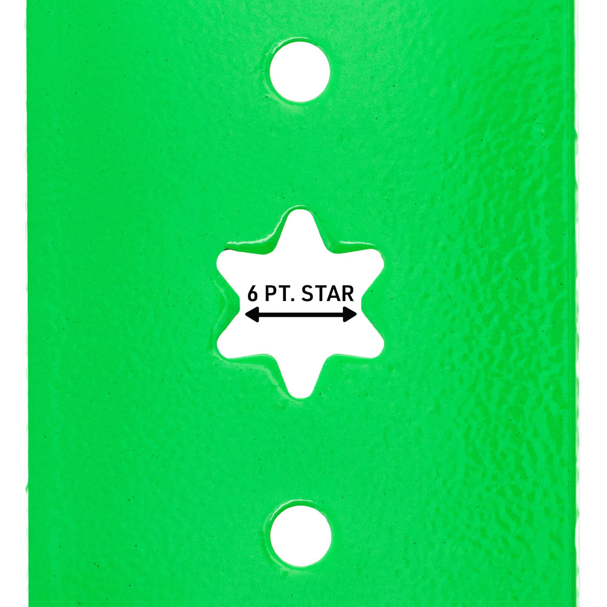 8TEN LawnRAZOR blade center hole with six-point star design for secure mounting