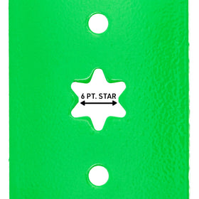 8TEN LawnRAZOR blade center hole with six-point star design for secure mounting