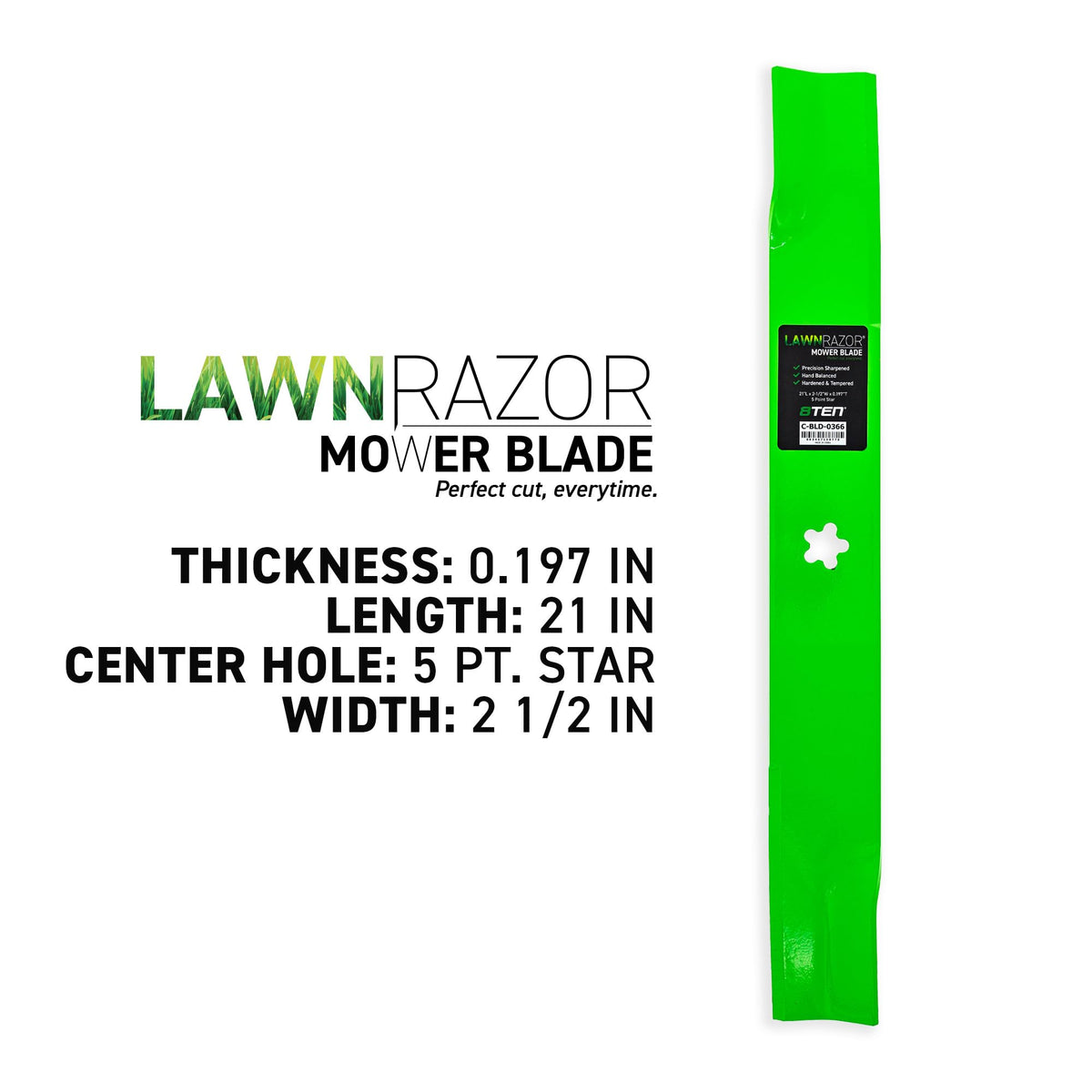 8TEN LawnRAZOR blade for Husqvarna MZ 61 fits 61 inch decks for even mowing