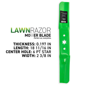 8TEN LawnRAZOR blade on mower deck showing mounting surface
