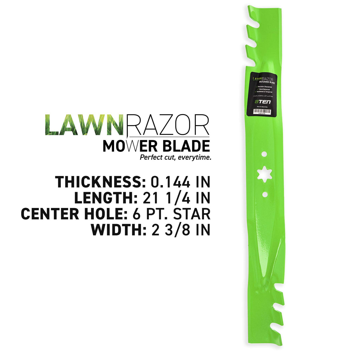 8TEN LawnRAZOR blade set designed for 42-inch deck compatibility and clean results.