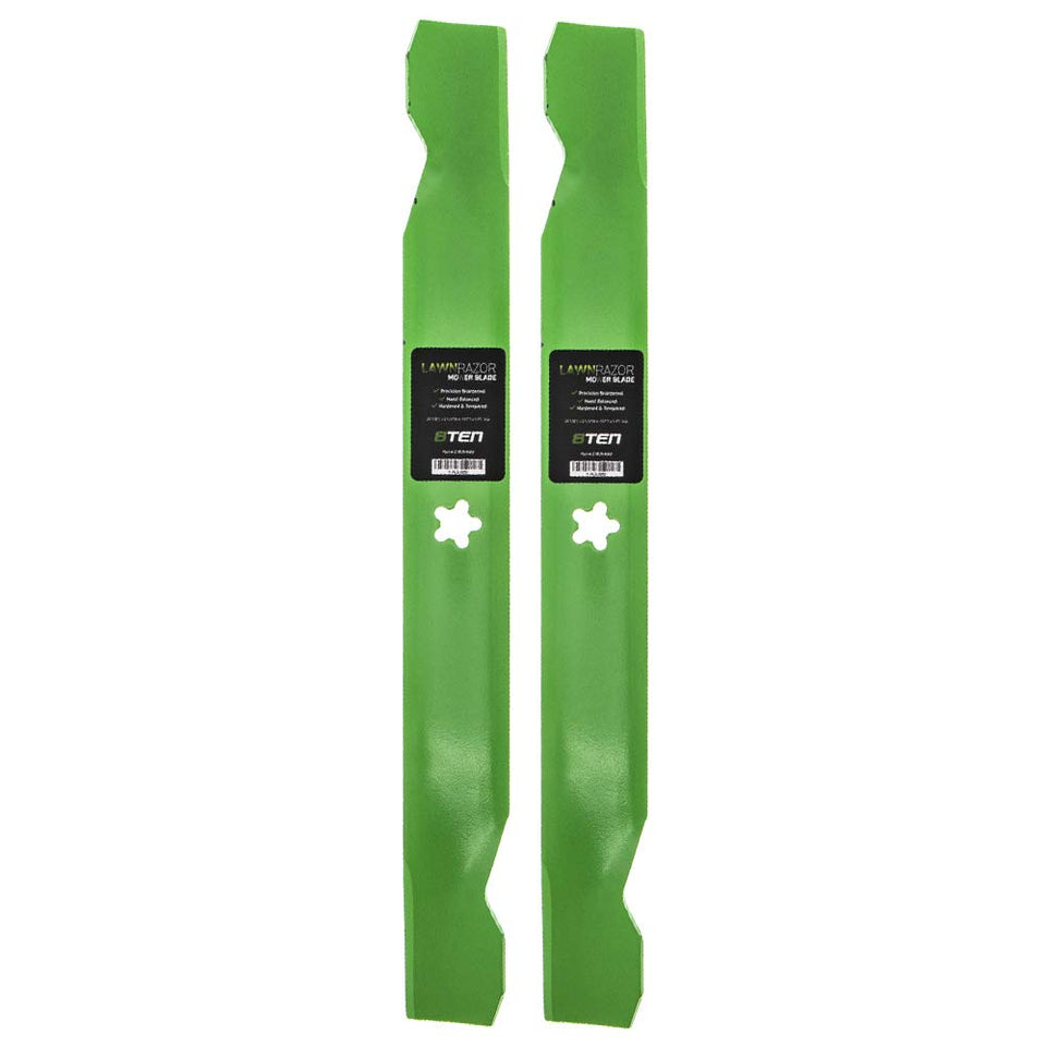 8TEN LawnRAZOR blade set in packaging, ready for a versatile 42-inch deck upgrade.