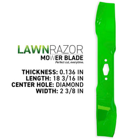 8TEN LawnRAZOR diamond hole pattern enhances debris flow during mowing