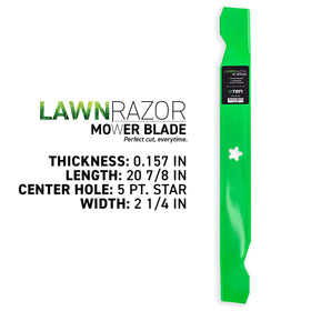 Notched high-lift design provides efficient cutting on varied lawn conditions.