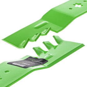 Three-pack of 8TEN LawnRAZOR blades ready for maintenance