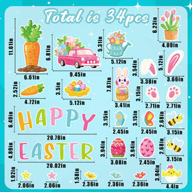 90shine Easter magnets with eggs and carrots for colorful kitchen or garage styling