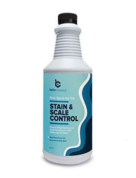 Belle Chemical stain and scale control for pools and spas prevents staining and mineral buildup.