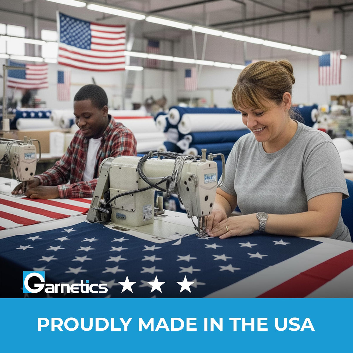Garnetics 4x6 nylon fabric flag designed for long outdoor use