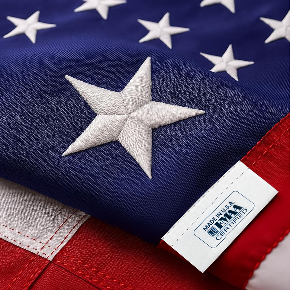 Garnetics American Flag 4x6 with embroidery for outdoor display and durability