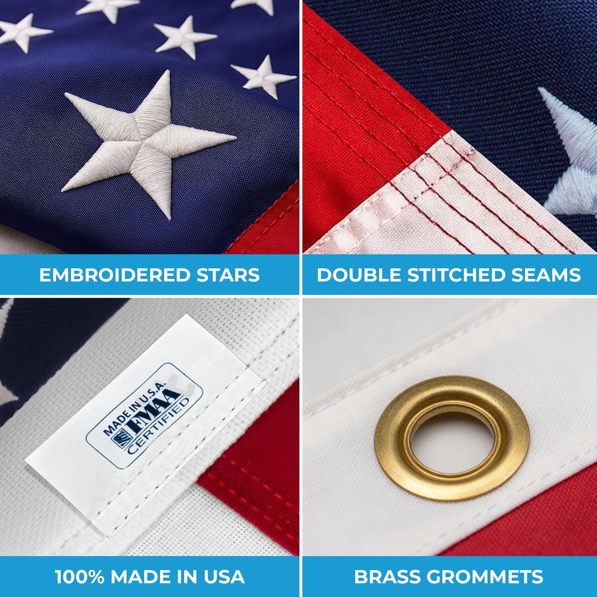 Garnetics 4x6 flag with quadruple-stitched fly hem for resilience