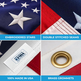 Garnetics 4x6 flag with quadruple-stitched fly hem for resilience