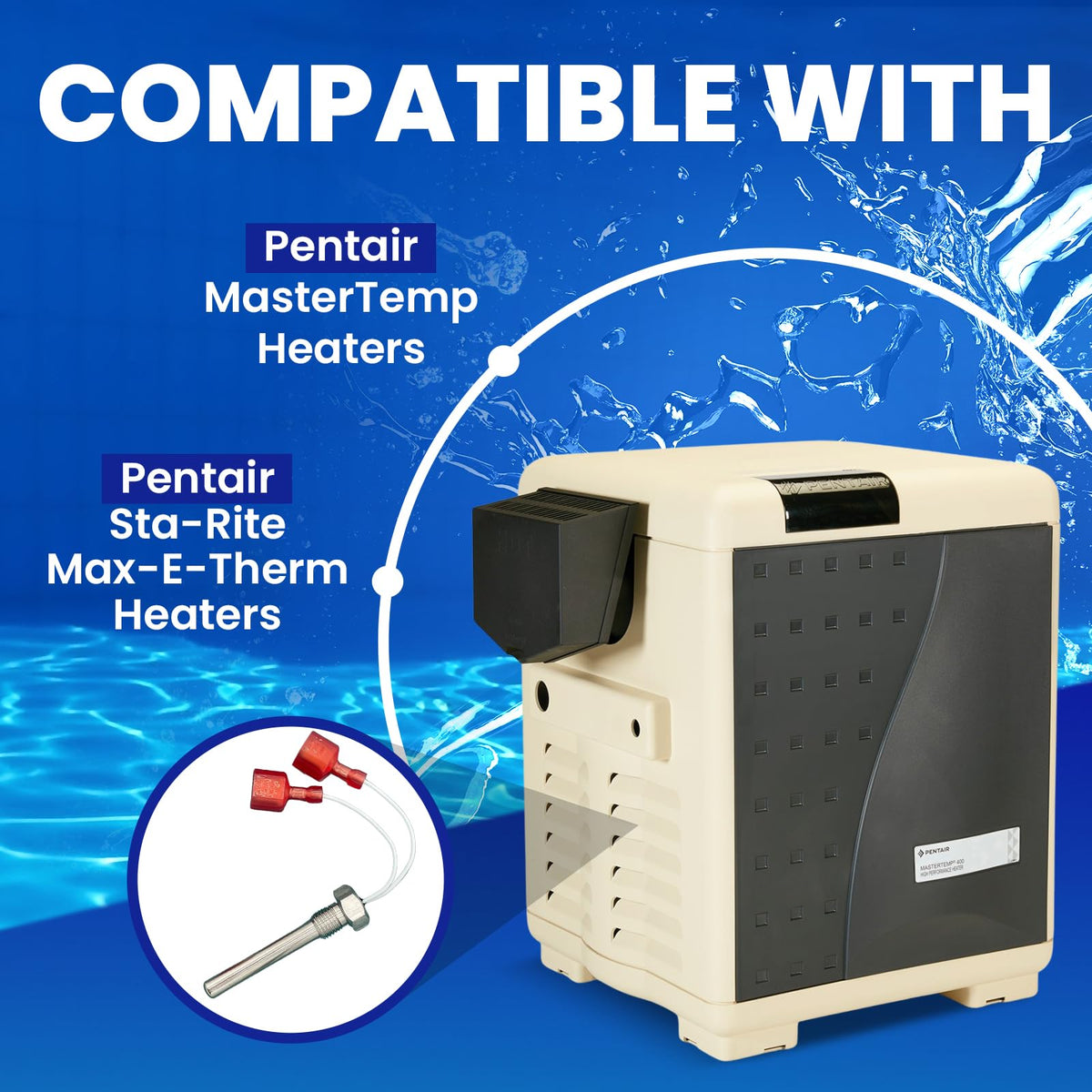 Pentair 42002-0024S stack flue sensor in use with MasterTemp heaters for consistent readings.
