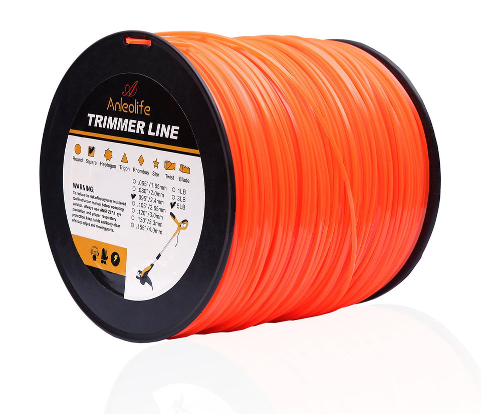 A ANLEOLIFE 5-pound orange spool improves visibility for quick professional trimming.