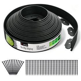 A ANLEOLIFE 60ft edging in black defining a lawn border for crisp lines.
