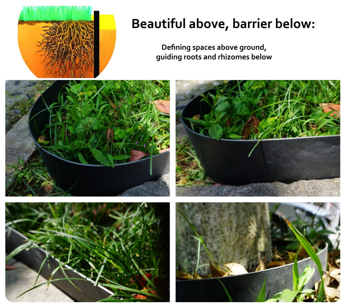 A ANLEOLIFE anti-UV plastic edging resists sun exposure