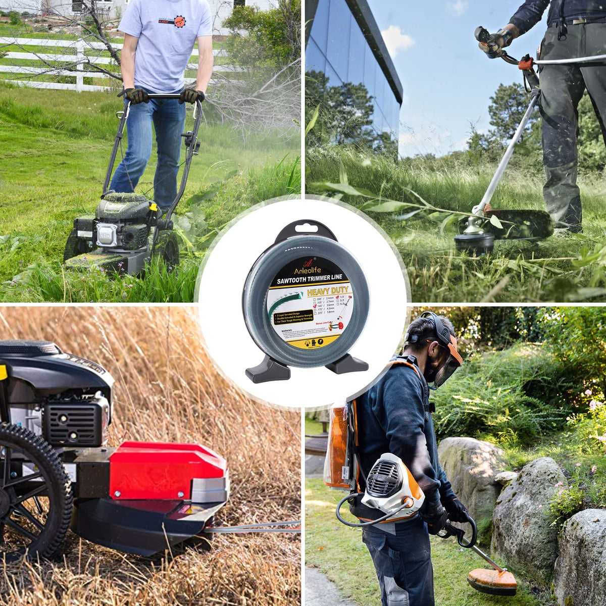 A ANLEOLIFE replacement line compatible with major mower brands.