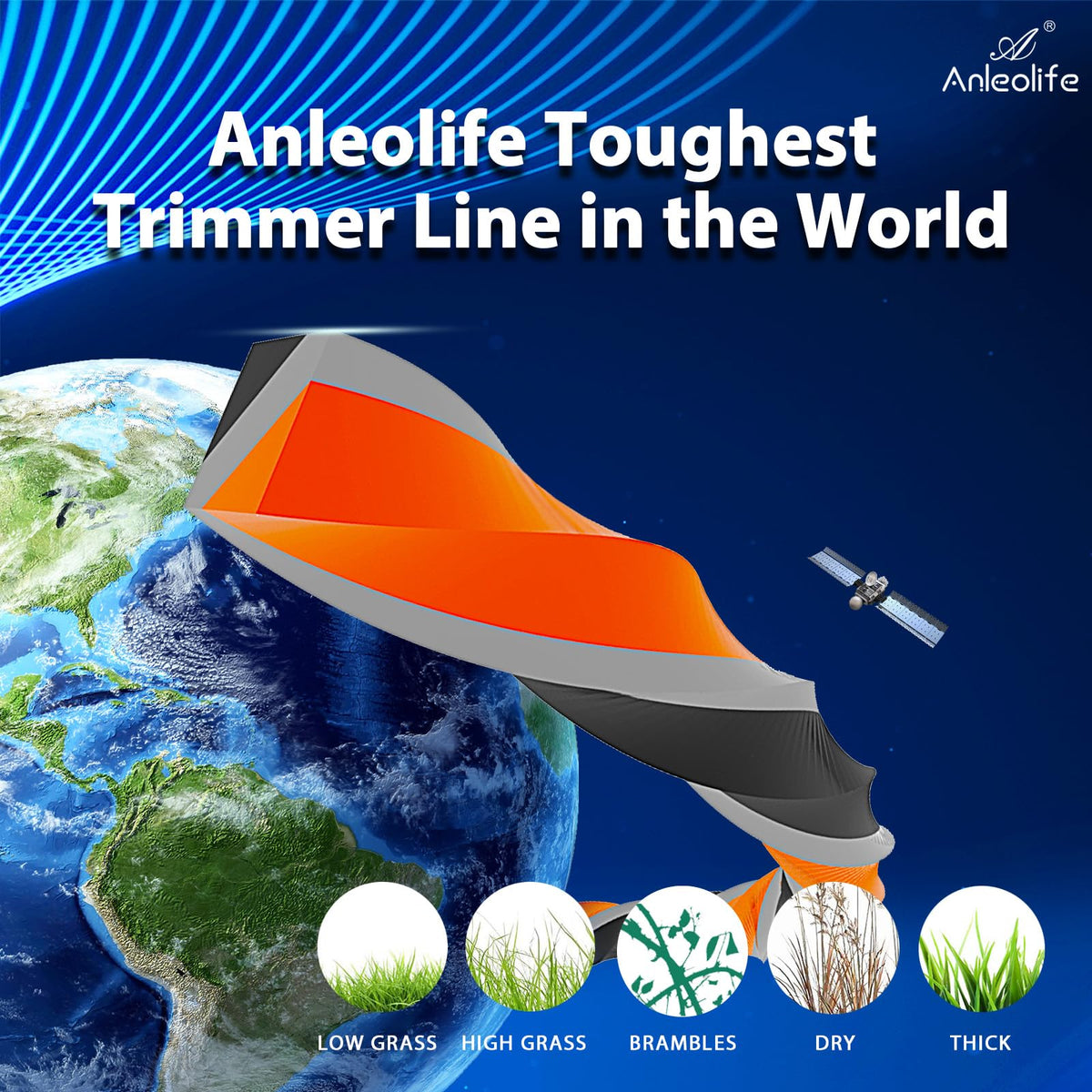 A ANLEOLIFE heavy-duty trimmer line in action delivering fast, clean cuts