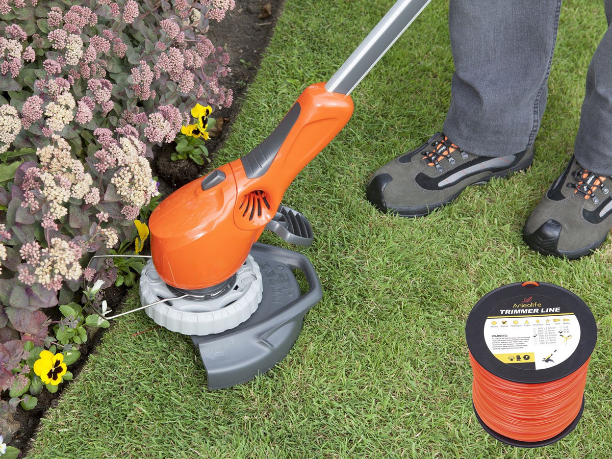 Heavy weeds cut cleaner with A ANLEOLIFE trimmer line for tougher landscaping tasks.