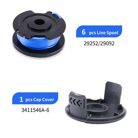Six spools set from A ANLEOLIFE with cap for long-lasting Greenworks compatibility.