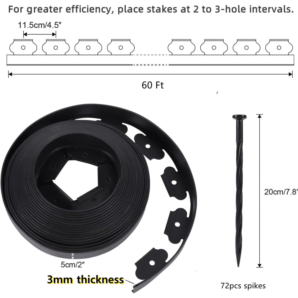 A ANLEOLIFE UV-stabilized HDPE edging resists outdoor weather.