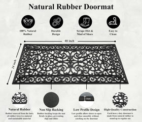 A1 Home Collections easy-clean rubber doormat resists weather and cleans quickly.