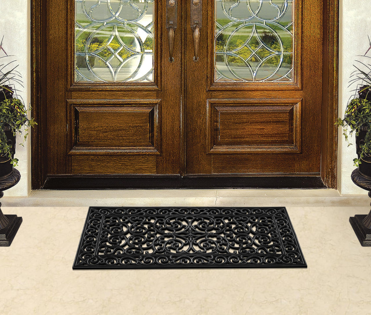 A1 Home Collections multi-purpose rubber mat for indoor or outdoor entryways.