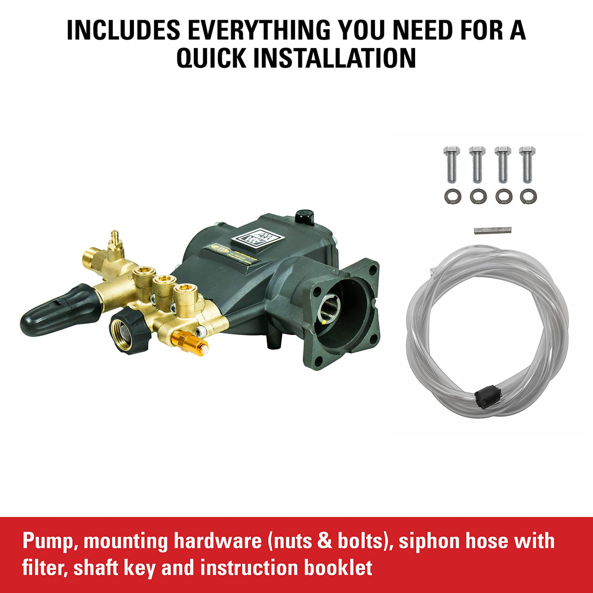 Durable brass manifold on the AAA pump boosts longevity in tough cleaning tasks.