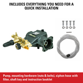 Durable brass manifold on the AAA pump boosts longevity in tough cleaning tasks.