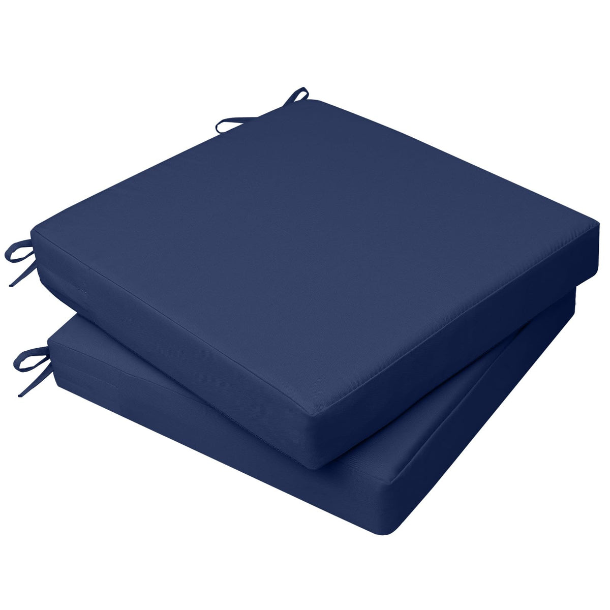 AAAAAcessories navy outdoor seat cushion, front-left view, waterproof and comfortable.