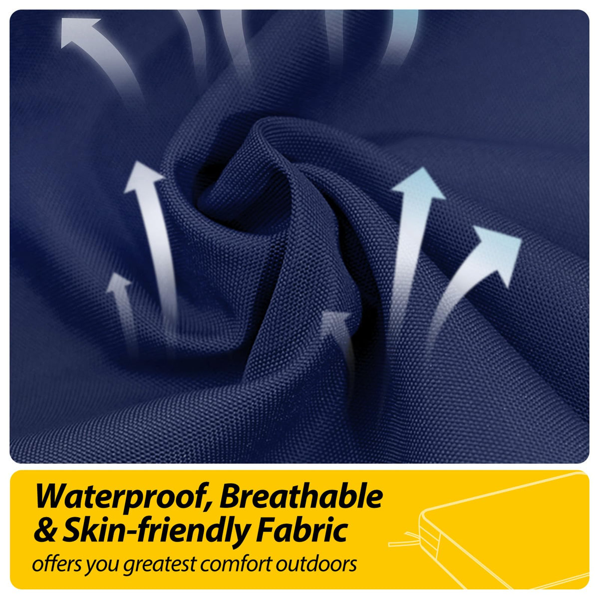 AAAAAcessories cushion with non-slip bottom and ties stays in place outdoors.