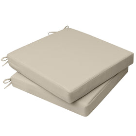 AAAAAcessories outdoor seat cushion on chair; fade-resistant beige fabric for patio comfort.