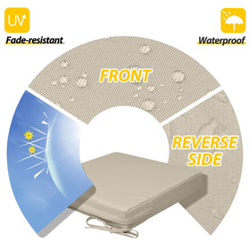 AAAAAcessories outdoor cushion on dining chair; non-slip bottom keeps seat steady.