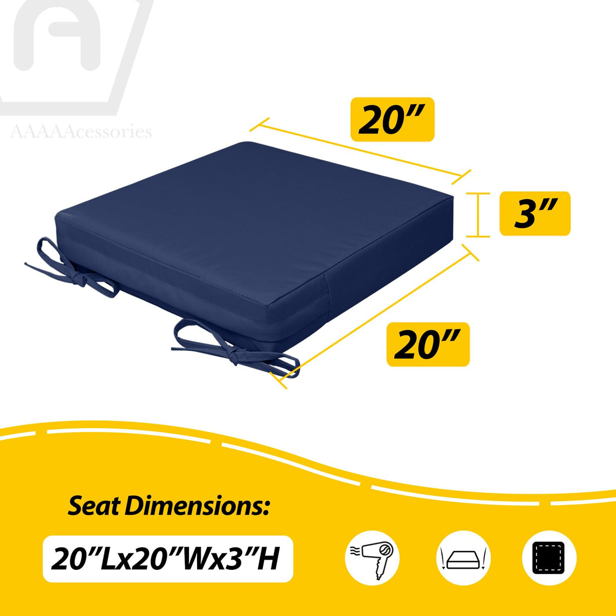 AAAAAcessories non-slip bottom ensures secure placement on outdoor chairs