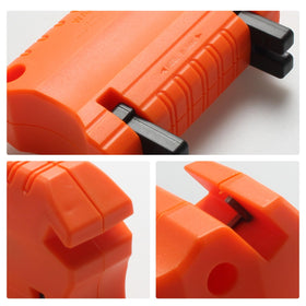 AAAQQ flat blade sharpening action improves precision and maintenance for flat mower blades.