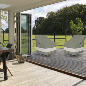 Grayish green color blends with outdoor decor