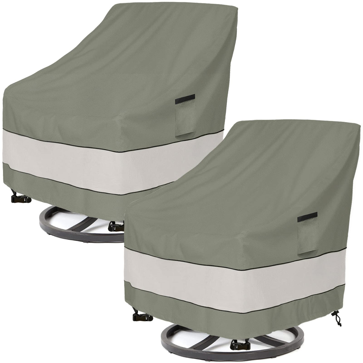 Aacabo waterproof swivel chair cover protecting a patio chair from rain