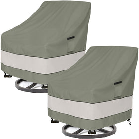 Aacabo waterproof swivel chair cover protecting a patio chair from rain