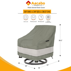 Aacabo two-pack patio chair covers for outdoor swivel chairs