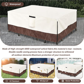 Aacabo beige cover keeps furniture clean from dust.
