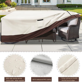 Aacabo weatherproof beige cover suits wicker, metal, and wood sets.