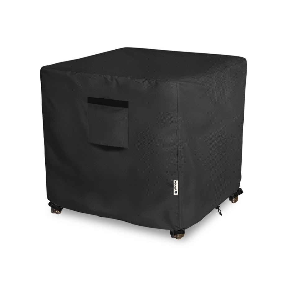 Aacabo patio wicker side table cover in front view offering full protection