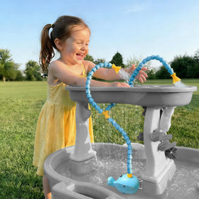 Aacabo rechargeable water table pump front view showing cordless setup for flexible play