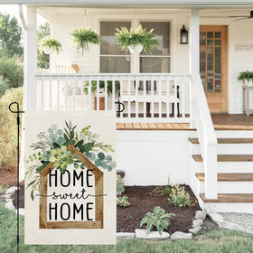 AACORS Eucalyptus Garden Flag shows double‑sided printing for vibrant imagery from both sides.