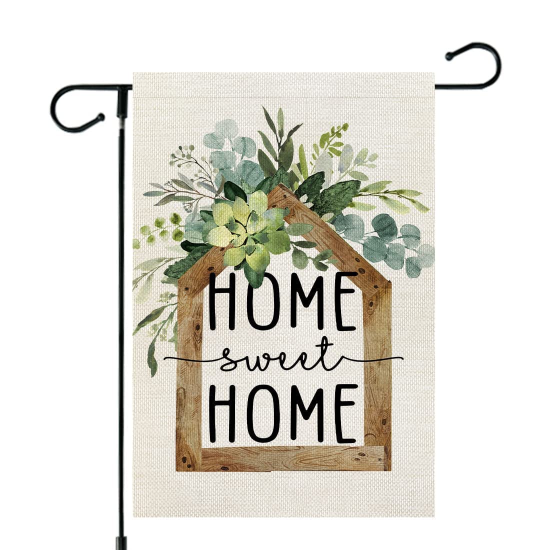 AACORS Eucalyptus Garden Flag with floral pattern enhances seasonal curb appeal outdoors.