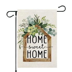 AACORS Eucalyptus Garden Flag with floral pattern enhances seasonal curb appeal outdoors.